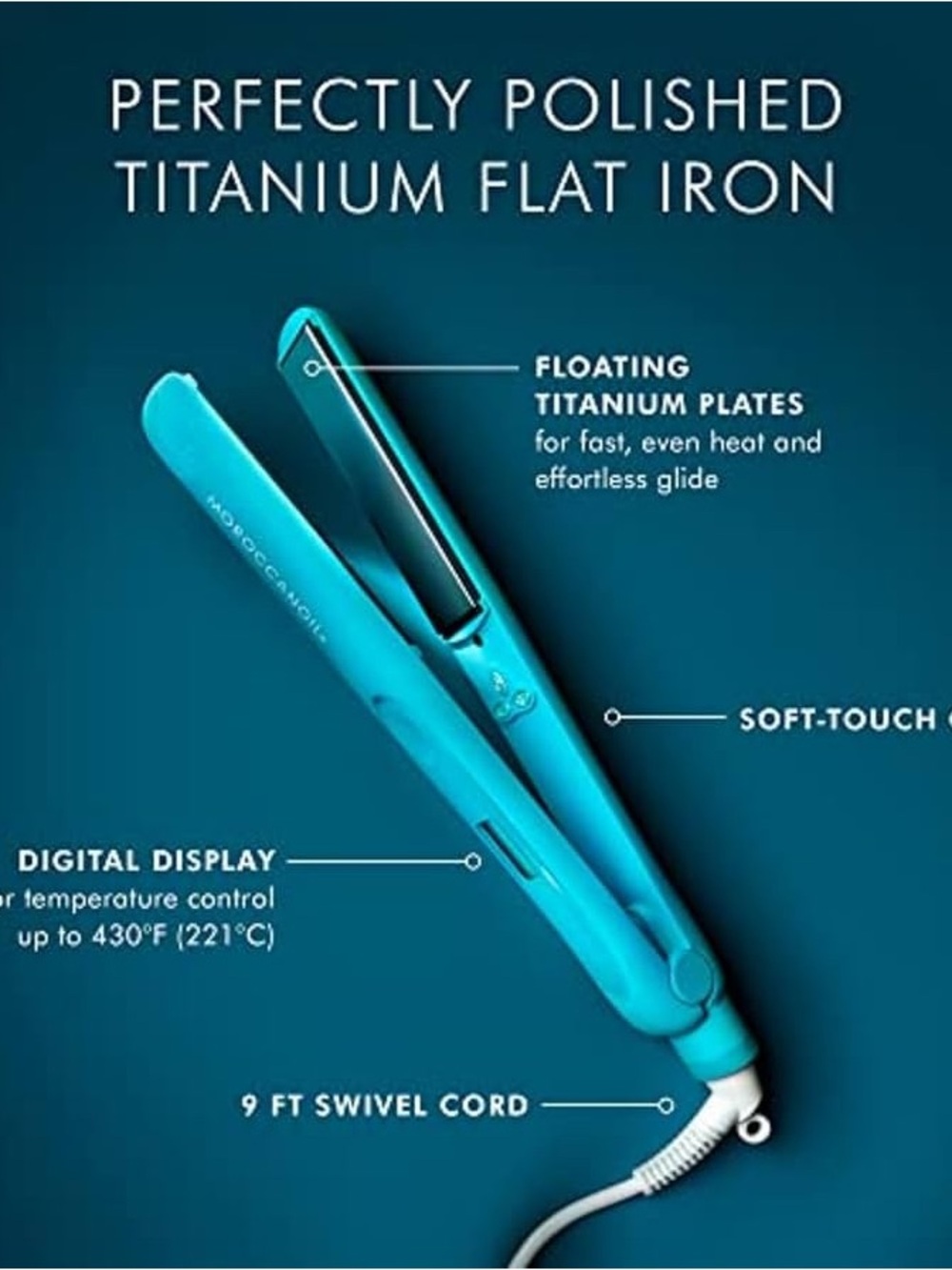 Moroccanoil Titanium Flat Iron in Teal Blue